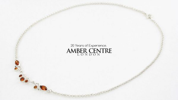 AMBER NECKLACE DELICATE GERMAN BALTIC Amber & 925 STERLING SILVER N031RRP£80!!!