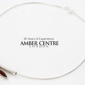 AMBER NECKLACE CONTEMPORARY DESIGN BALTIC Amber 925 SILVER -N039 RRP£75!!!