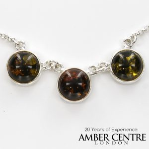 AMBER NECKLACE GREEN BALTIC Amber IN 925 STERLING SILVER N071 RRP£55!!!