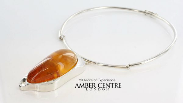 Butterscotch Amber Necklace German Baltic Amber 925 Silver-N128 RRP£850!!!
