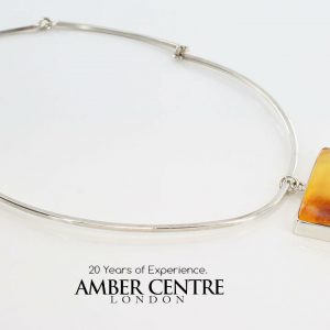 Butterscotch Handmade Amber Necklace German Baltic Amber 925 Silver-N129 RRP£499!!!