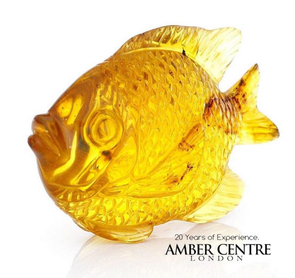 Mexican Amber Unique Fish Carving Super Quality Collectible Item -OT5225 £900!!!