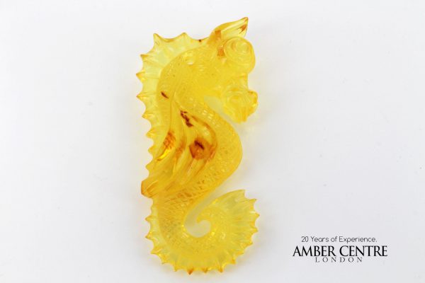 German Beautiful DRAGON Unique Carving 100% Natural Baltic Amber - RRP£1900!!!-OT6436