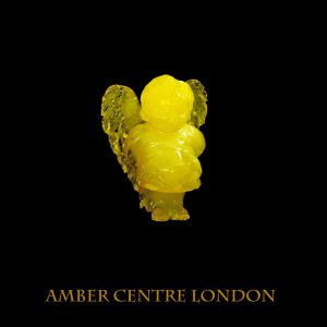 German Genuine Antique Baltic Amber LITTLE ANGEL Carving- OT6437 RRP£1950!!!