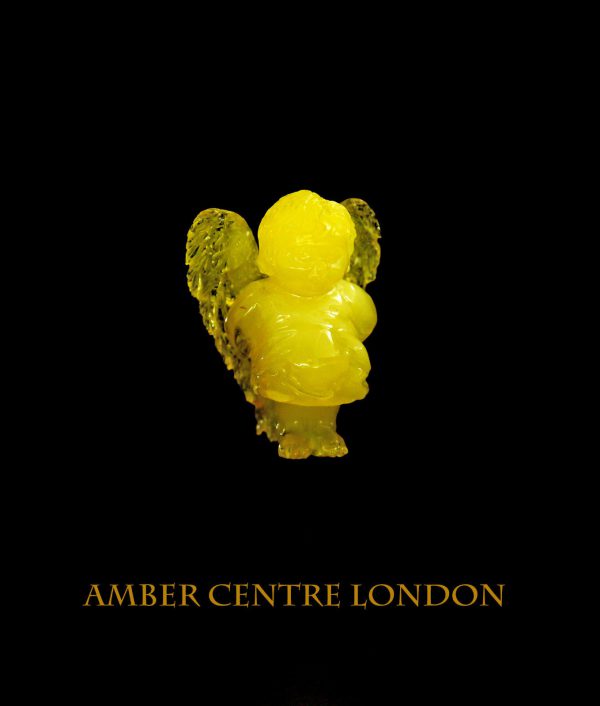 German Genuine Antique Baltic Amber LITTLE ANGEL Carving- OT6437 RRP£1950!!!