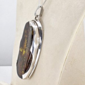 German Hand Made Baltic Amber Pendant 925 Silver+FREE chain PE0001 RRP£750!!!