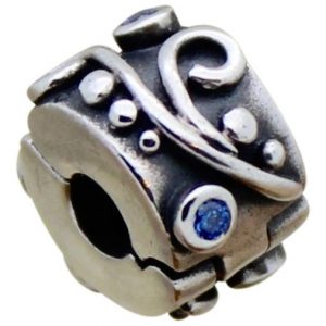 PANDORA Genuine 925 ALE Silver Clip with Blue Zirconia -790380CZB RRP£75!!!