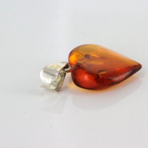 German Baltic Amber Heart Pendant 925 Silver Hand Made PD081 RRP£19.95!!!