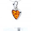 Italian Heart Baltic Amber Pendant in 925 Silver plus free chain PE0002 RRP£40!!