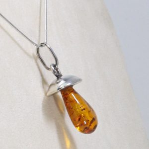 German Amber and Silver pendant +free silver chain PE0027 RRP£100!!!