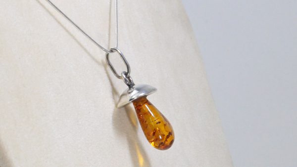 German Amber and Silver pendant +free silver chain PE0027 RRP£100!!!