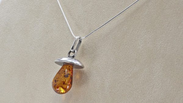 German Amber and Silver pendant +free silver chain PE0027 RRP£100!!!