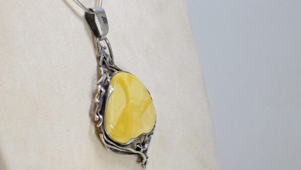 Antique Butterscotch Baltic Amber Pendant in 925 Silver Hand Made PE0033 RRP£475 FreeChain!!!