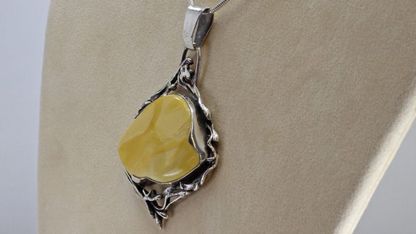 Antique Butterscotch Baltic Amber Pendant in 925 Silver Hand Made PE0033 RRP£475 FreeChain!!!