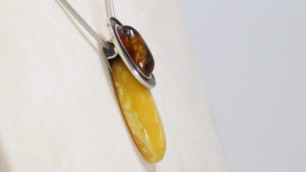 Antique Butterscotch Baltic Amber Pendant 925 Silver-PE0035 RRP£325 Free Chain!!!