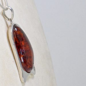 Handmade German Baltic Amber Pendant in 925 Silver-PE0042 RRP£225!!! + FREE SILVER CHAIN