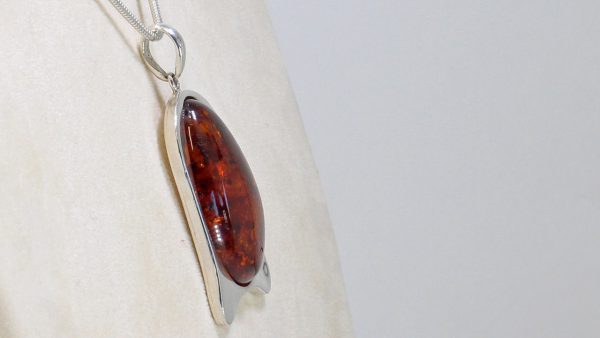 Handmade German Baltic Amber Pendant in 925 Silver-PE0042 RRP£225!!! + FREE SILVER CHAIN