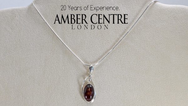 German Baltic Amber Pendant Handmade in 925 Silver PE0049 RRP£50 + Free Chain!
