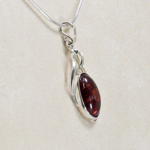 German Baltic Amber Pendant Handmade in 925 Silver PE0049 RRP£50 + Free Chain!