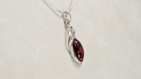 German Baltic Amber Pendant Handmade in 925 Silver PE0049 RRP£50 + Free Chain!