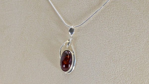 German Baltic Amber Pendant Handmade in 925 Silver PE0049 RRP£50 + Free Chain!