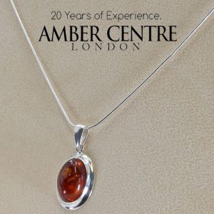 German Baltic Handmade Amber Pendant in 925 Silver-PE0050 RRP£60!!!+ Free Chain!