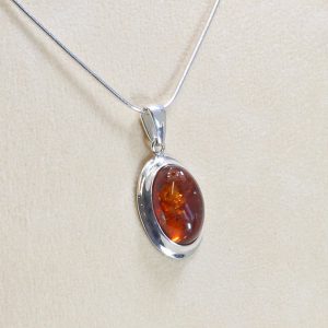 German Baltic Handmade Amber Pendant in 925 Silver-PE0050 RRP£60!!!+ Free Chain!