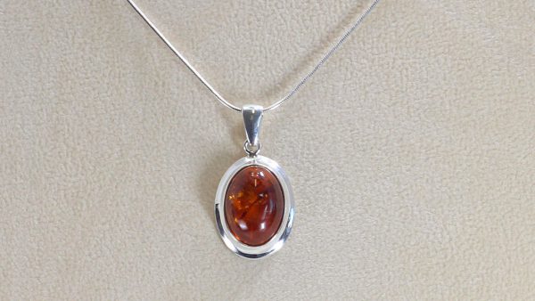 German Baltic Handmade Amber Pendant in 925 Silver-PE0050 RRP£60!!!+ Free Chain!