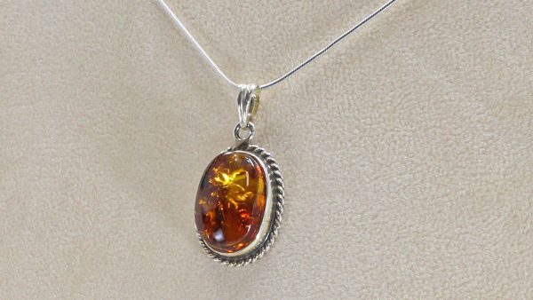 German Baltic Amber Handmade Pendant in 925 Silver PE0054 RRP£95!!!+ FreeSilverChain!