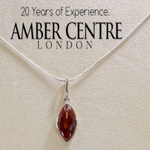 Handmade German Baltic Amber Pendant in 925 Silver-PE0075 RRP£40+FreeSilverChain