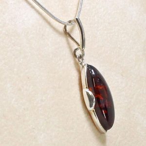 Handmade German Baltic Amber Pendant in 925 Silver-PE0075 RRP£40+FreeSilverChain