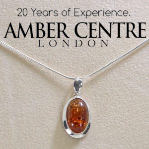 Handmade German Baltic Amber Pendant in 925 Silver PE0077 RRP£55!!!+Free Chain