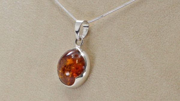 Handmade German Classic Baltic Amber Pendant in 925 Silver PE0079 RRP£60!!! FreeSilverChain!