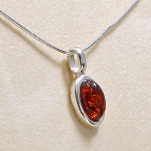 Handmade Classic Baltic Amber Pendant in 925 Silver PE0080 RRP£40!!!+Free Silver Chain!!!