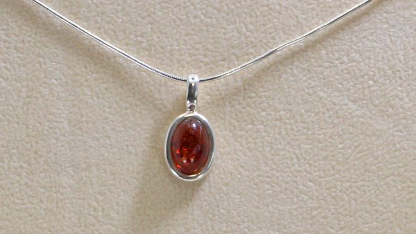 Handmade Classic Baltic Amber Pendant in 925 Silver PE0080 RRP£40!!!+Free Silver Chain!!!