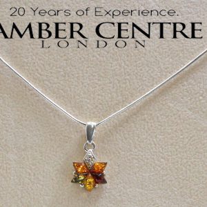 Handmade Unique Baltic Amber Pendant in 925 Silver PE0081 RRP£35!!!+FreeSilverChain!