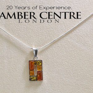 Handmade German Baltic Amber Pendant in 925 Silver PE0082M RRP£40!!!+Free Chain!