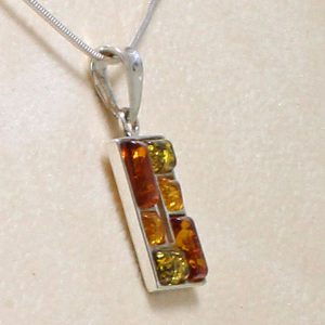 Handmade German Baltic Amber Pendant in 925 Silver PE0082M RRP£40!!!+Free Chain!