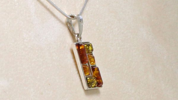 Handmade German Baltic Amber Pendant in 925 Silver PE0082M RRP£40!!!+Free Chain!