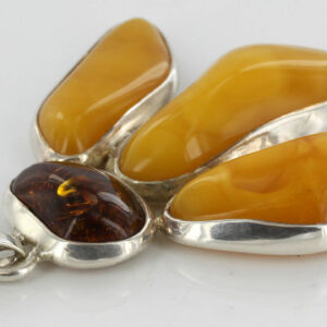 GERMAN BUTTERSCOTCH BALTIC AMBER PENDANT HANDMADE 925 SILVER PE0143 RRP£340!!!