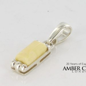 MILKY BUTTERSCOTCH BALTIC AMBER PENDANT in 925 STERLING SILVER-PE0154 RRP£30!!!