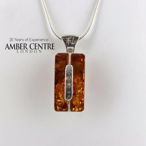 German Baltic Amber Pendant 925 Silver unique Handmade PE0240 RRP£70!!