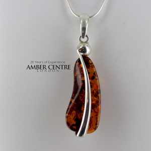 Italian Style Baltic Amber Pendant 925 Silver Hand Made PE0248 - RRP 120!!