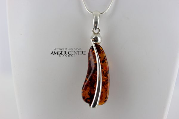 Italian Style Baltic Amber Pendant 925 Silver Hand Made PE0248 - RRP 120!!