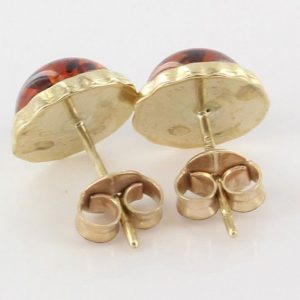 Italian Made German Elegant Baltic Amber Studs In 9ct Gold GS0038 RRP£195!!!