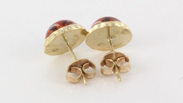 Italian Made German Elegant Baltic Amber Studs In 9ct Gold GS0038 RRP£195!!!