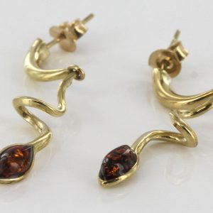 Italian Made Unique German Baltic Amber 9ct Gold Drop Earrings GE0108 RRP£250!!!