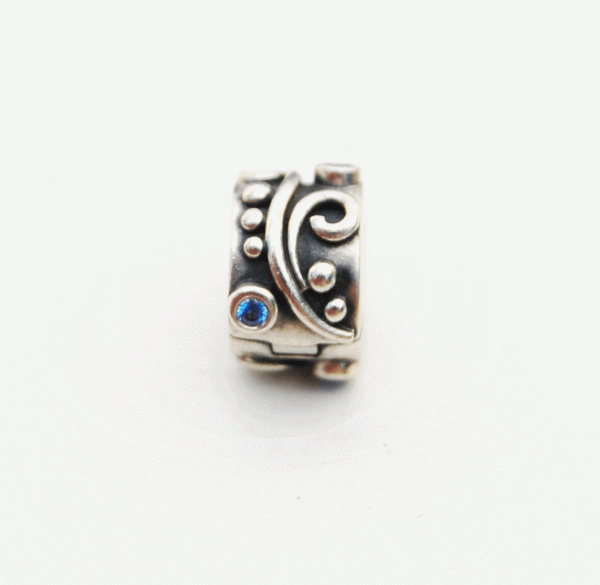 PANDORA Genuine 925 ALE Silver Clip with Blue Zirconia -790380CZB RRP£75!!!