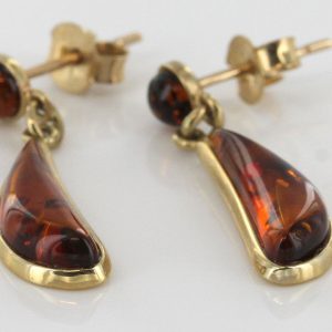 Italian Handmade Unique German Baltic Amber in 9ct Gold Drop Earring GE0074 RRP£175!!!