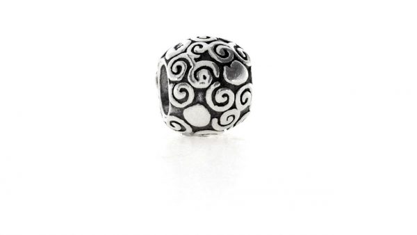 Authentic Retired Pandora Sterling Silver Swirl Dots Bead Charm 790161 RRP£35!!!